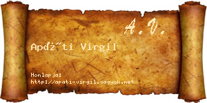 Apáti Virgil névjegykártya